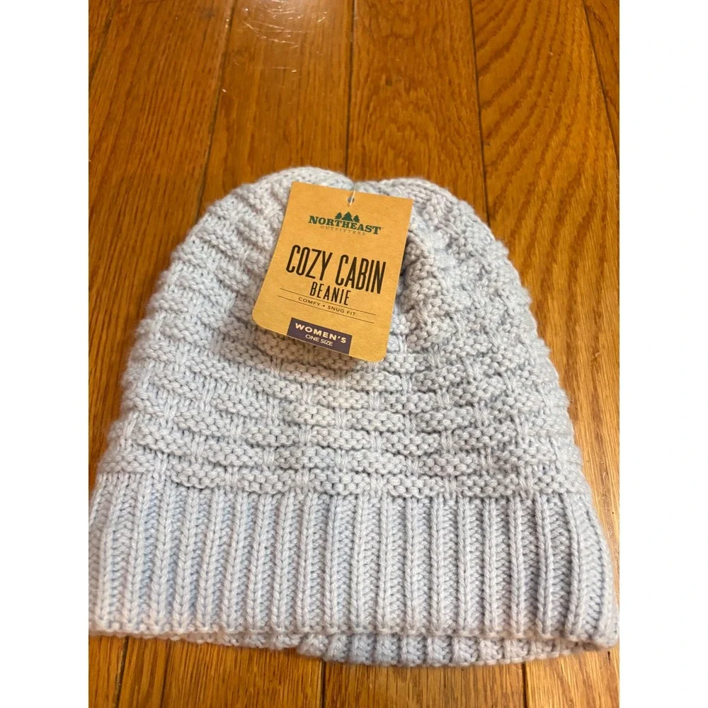 New bundle 2 Northeast Outfitters winter hat Cabin Beanie Blue Charcoal  Fleeced